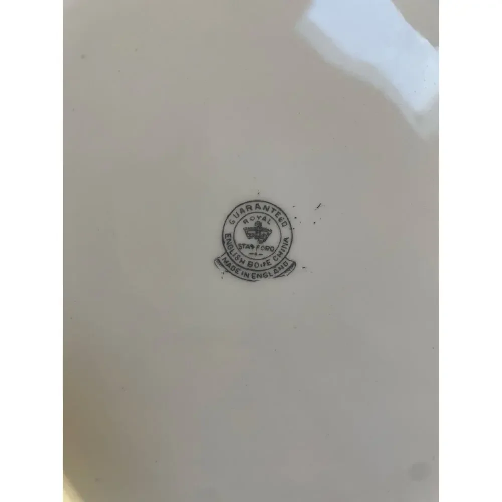 Royal Stafford English Bone China Bird Handled Cake Plate Serving Platter 11”